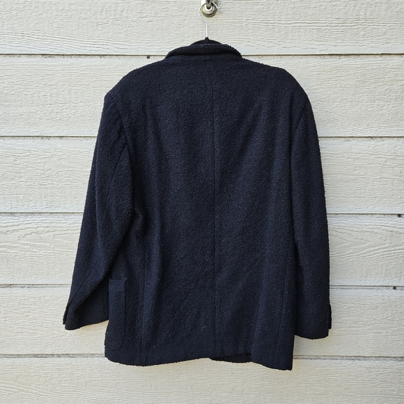 Ermenegildo Zegna Soft black boucle knit wool-blend jacket SEE MEASUREMENTS - Picture 2 of 8